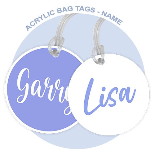 bag tag acrylic name