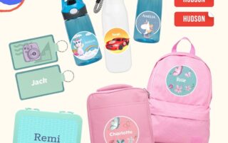 name lables, bento box, lunch bag, water bottle, bag tag & clothing labels