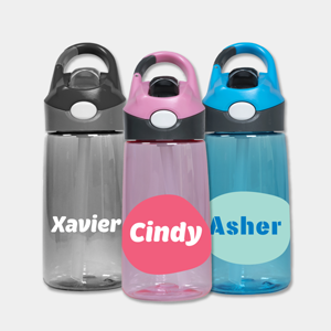 Personalised plastic water bottle