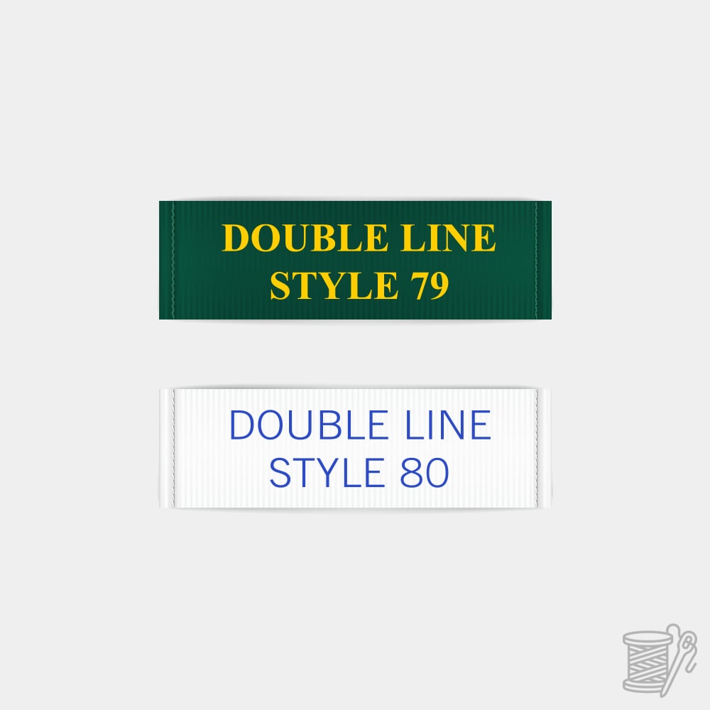 Clothing labels double line sew in