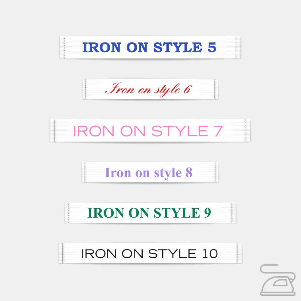 Clothing labels standard iron on