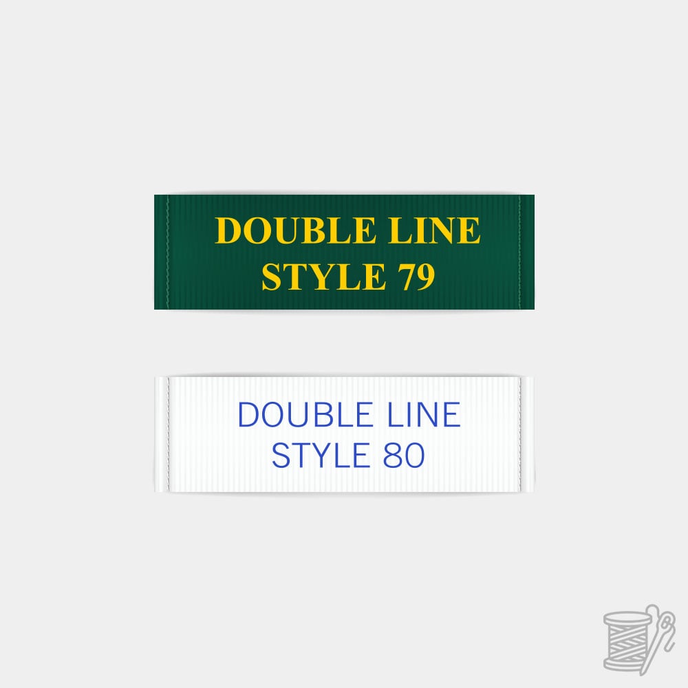 Clothing labels double line sew in